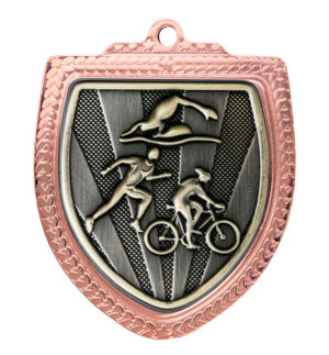 1067BVP-MS15G: Shield Medal - Triathlon