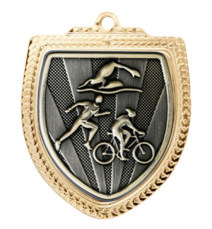 1067GVP-MS15G: Shield Medal - Triathlon