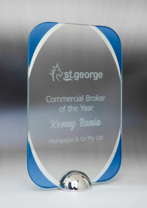 1292ABU: Millenium Glass-Curved Rectangle