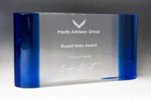 1375ABU: Crystal-Horizontal Dual Edged Curved Block