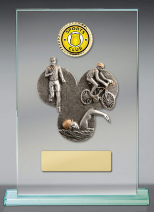 BG01A-CF15G: Triathlon Theme on Glass