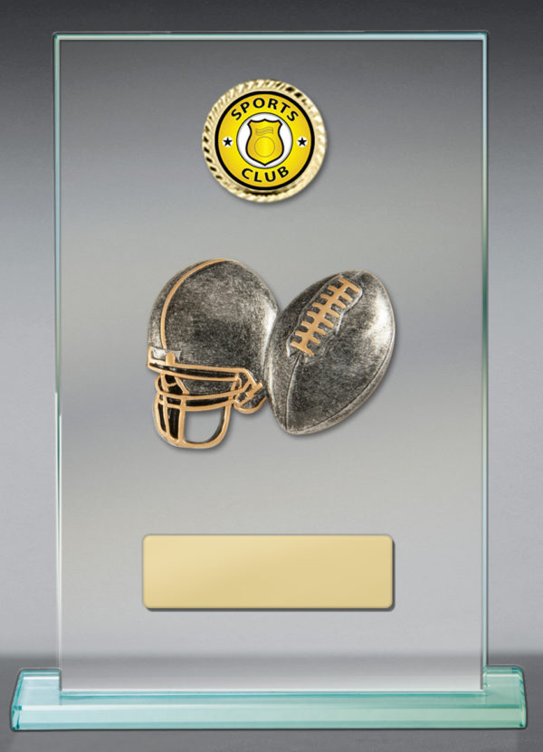 BG01A-CF27G: Gridiron Football Theme on Glass - Image 3