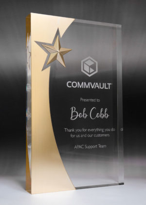 EAC16A: Golden Glow Acrylic Rectangle