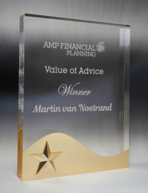 EAC17A: Golden Glow Acrylic Rectangle Wave